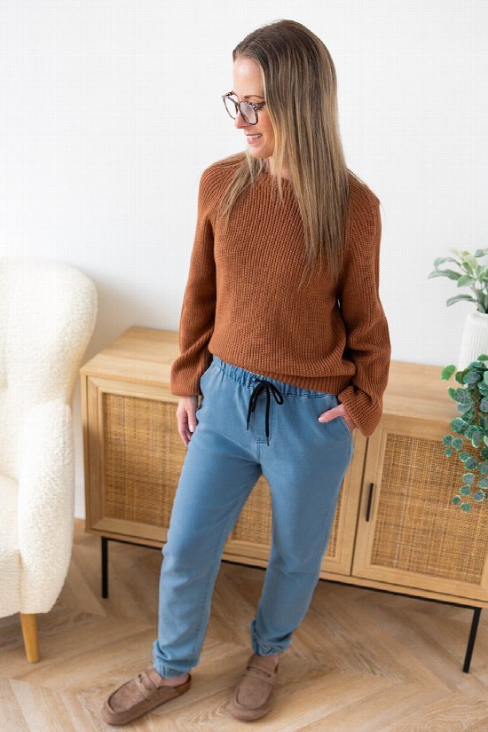 No Worries Denim Jogger